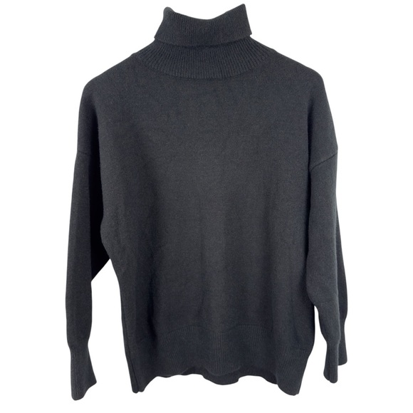 Femme Society Turtleneck Black Sweater Size Medium Minimalist Neutral Roll Neck - Picture 16 of 16